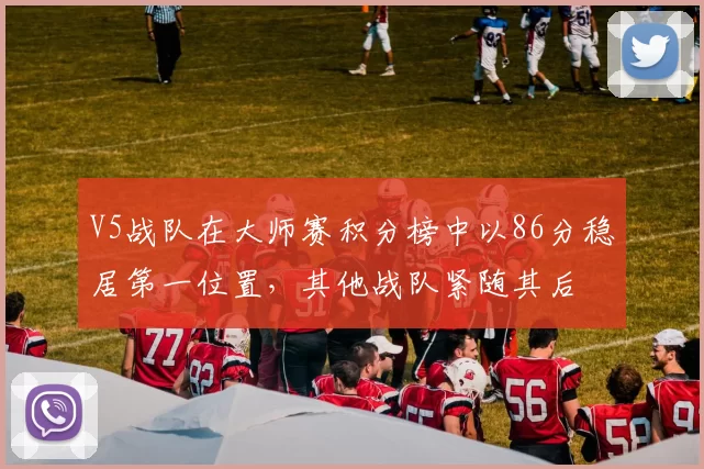 V5战队在大师赛积分榜中以86分稳居第一位置，其他战队紧随其后